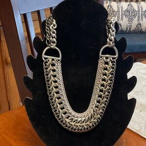 Stella and Dot Silver and Gunmetal Chain Necklace